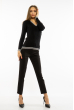 Пуловер женский с V-образным вырезом 618F402 черный