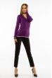 Пуловер женский с V-образным вырезом 618F402 фиолетовый