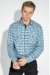 Рубашка мужская теплая, воротник на пуговицах 50PD0041 бело-голубой