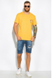 Стильная мужская футболка 134P012 желтый