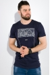 Футболка мужская с надписями 515F056 темно-синий