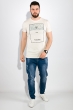 Футболка мужская с надписями 515F056 песочный