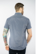 Рубашка в мелкую полоску 199P0115 сине-серый