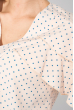 Блузка женская с оборками на рукавах 64PD317 розово-синий , горох