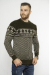 Стильный мужской свитер с принтом 85F332 хаки