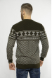 Стильный мужской свитер с принтом 85F332 хаки