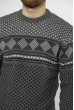 Стильный мужской свитер с принтом 85F332 серый