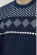 Стильный мужской свитер с принтом 85F332 синий