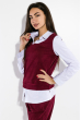 Рубашка женская, обманка, классическая 64PD346-1 бордово-белый