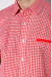 Рубашка с коротким рукавом в клетку 120PAR372-21 красно-белый