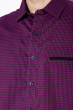 Рубашка с коротким рукавом в клетку 120PAR372-21 фиолетово-черный
