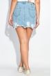 Юбка женская джинс с карманами 119V002 голубой