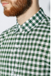 Рубашка мужская классическая клетка 333F011 бело-зеленый