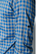 Рубашка мужская классическая клетка 333F011 серо-синий