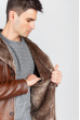 Куртка мужская однотонная зимний сезон 705K002 коричневый