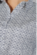 Блузка женская длинный рукав, принтованная 64PD155-2 бело-синий , круги