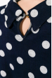 Блузка женская нежная, с завязками на руках 64PD2631 сине-серый , горох 
