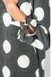 Блузка женская нежная, с завязками на руках 64PD2631 серо-белый горошек