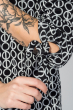 Блузка женская нежная, с завязками на руках 64PD2631 черно-серый , круги