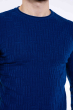 Джемпер с комбинированной вязкой 520F017 темно-синий