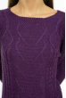 Свитер женский комбинированная вязка 85F201 фиолетовый