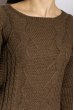 Свитер женский комбинированная вязка 85F201 капучино