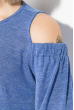 Джемпер женский с оголенными плечами  64PD268-3 синий меланж