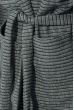 Кардиган женский теплый, на поясе 64PD304-2 серо-черный , полоса