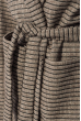 Кардиган женский теплый, на поясе 64PD304-2 бежево-черный , полоса