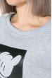 Свитшот женский стильный с принтом   82PD407-1 меланж (серый)