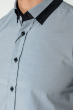 Рубашка мужская стильный воротник 50P2218-1 серо-черный