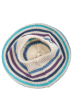Комплект женский шапка, шарф в полоску 65PF3225 молочно-синий
