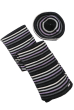 Комплект женский шапка, шарф в полоску 65PF3225 черно-серый