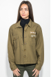Куртка женская стильная, с нашивками 209V001 хаки