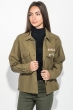 Куртка женская стильная, с нашивками 209V001 хаки