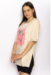 Удлиненная женская футболка 626F009 бежевый