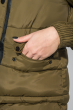 Куртка женская с отстегивающимся низом, крупный брелок на рукаве 315V001 хаки