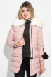 Куртка женская с отстегивающимся низом, крупный брелок на рукаве 315V001 розовый