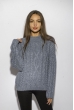 Свитер женский крупной вязки 21Z4018 сизо-синий
