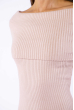 Платье вязаное с открытыми плечами 184P7045 песочный