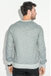 Пуловер мужской в полоску 50PD210 серо-молочный