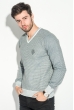 Пуловер мужской в полоску 50PD210 серо-молочный