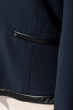 Пиджак женский с краями из экокожи 64PD226 темно-синий