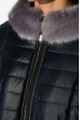 Куртка женская с меховым воротником 127P004 сине-серый