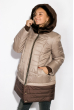 Куртка женская с меховым воротником 127P004 бежево-коричневый