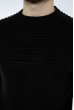 Джемпер комбинированной вязки 520F7033 черный