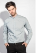 Рубашка с длинным рукавом однотонная №208F008 светло-серый