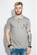 Поло мужское 412F001 серо-белый