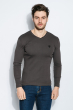 Пуловер мужской V-образный вырез 415F011 шоколадный