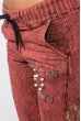 Брюки женские стильные с кружевом 428F001-2 бордовая варенка